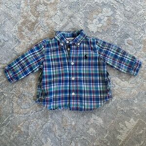 Polo by Ralph Lauren Toddler Plaid Button-Down Shirt in Blue, Green, Red, 3M